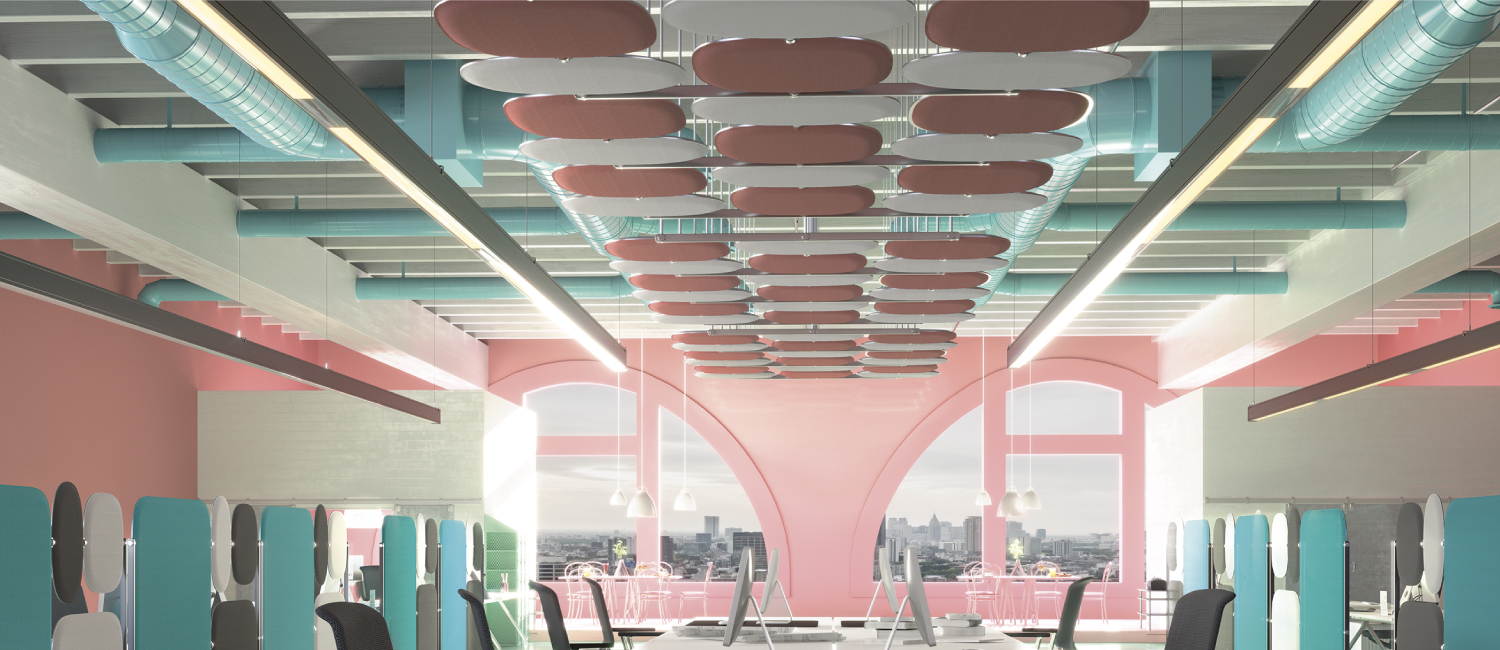 Snowgems sound absorbing ceiling panels